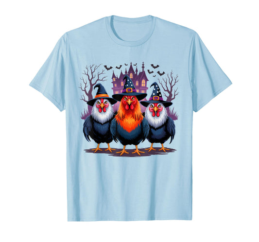 Funny Halloween Chicken Witch Spooky Season Women Men Farmer T-Shirt