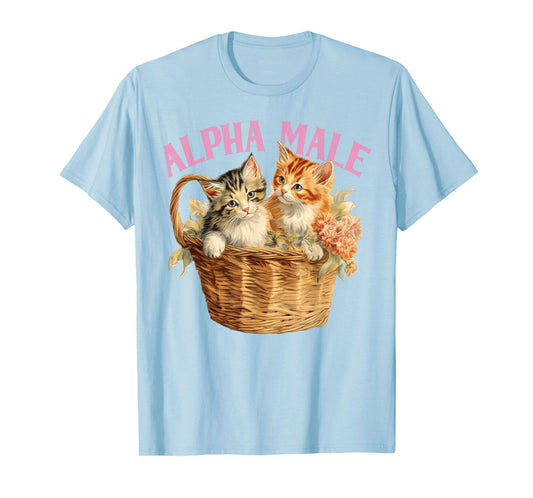 Alpha Cat Male Ironic Funny Kitten Weird Y2K Humor Kittens T-Shirt