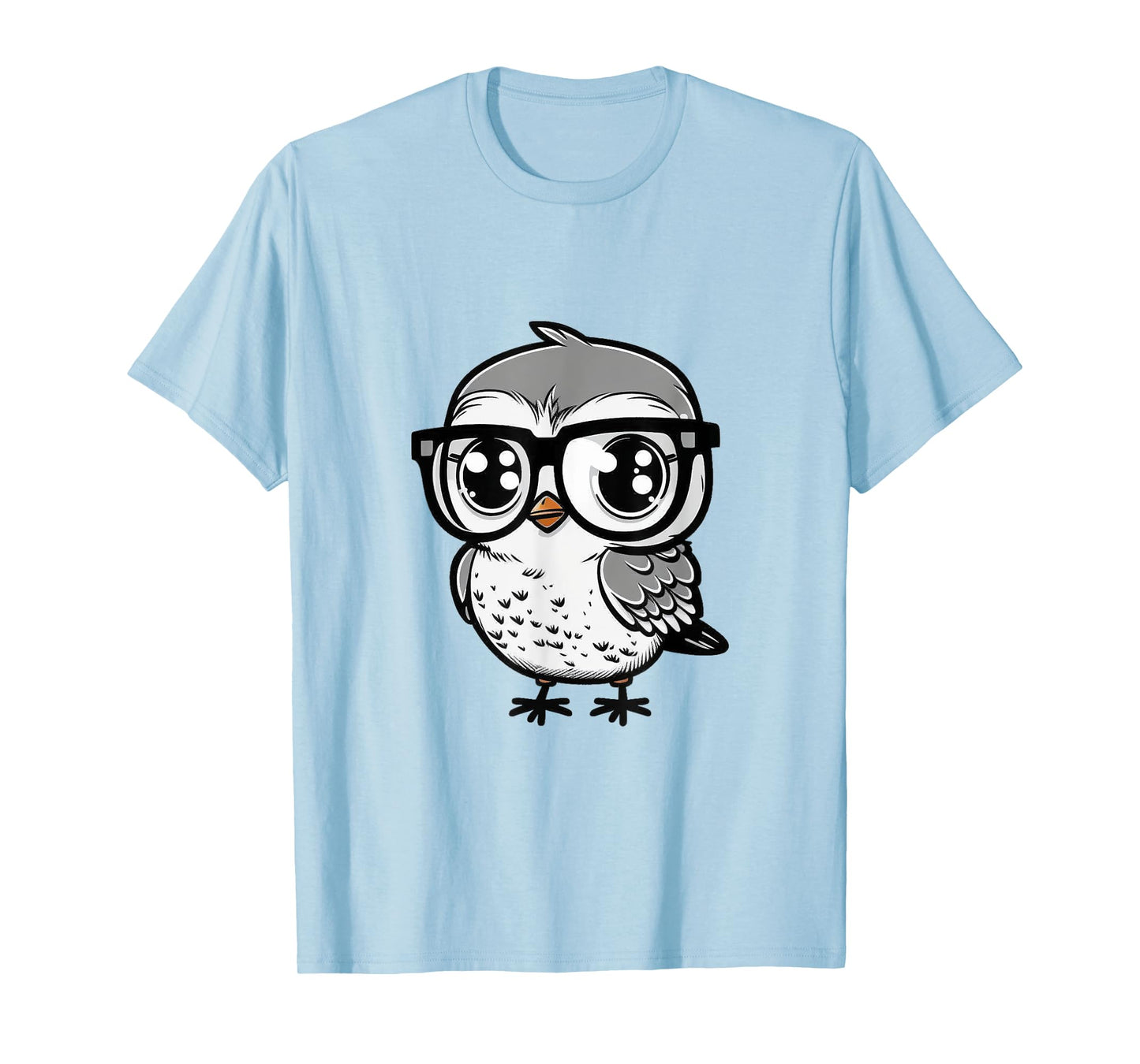 Nerdy Birdy Kawaii Cute Happy Bird with Glasses Animal T-Shirt