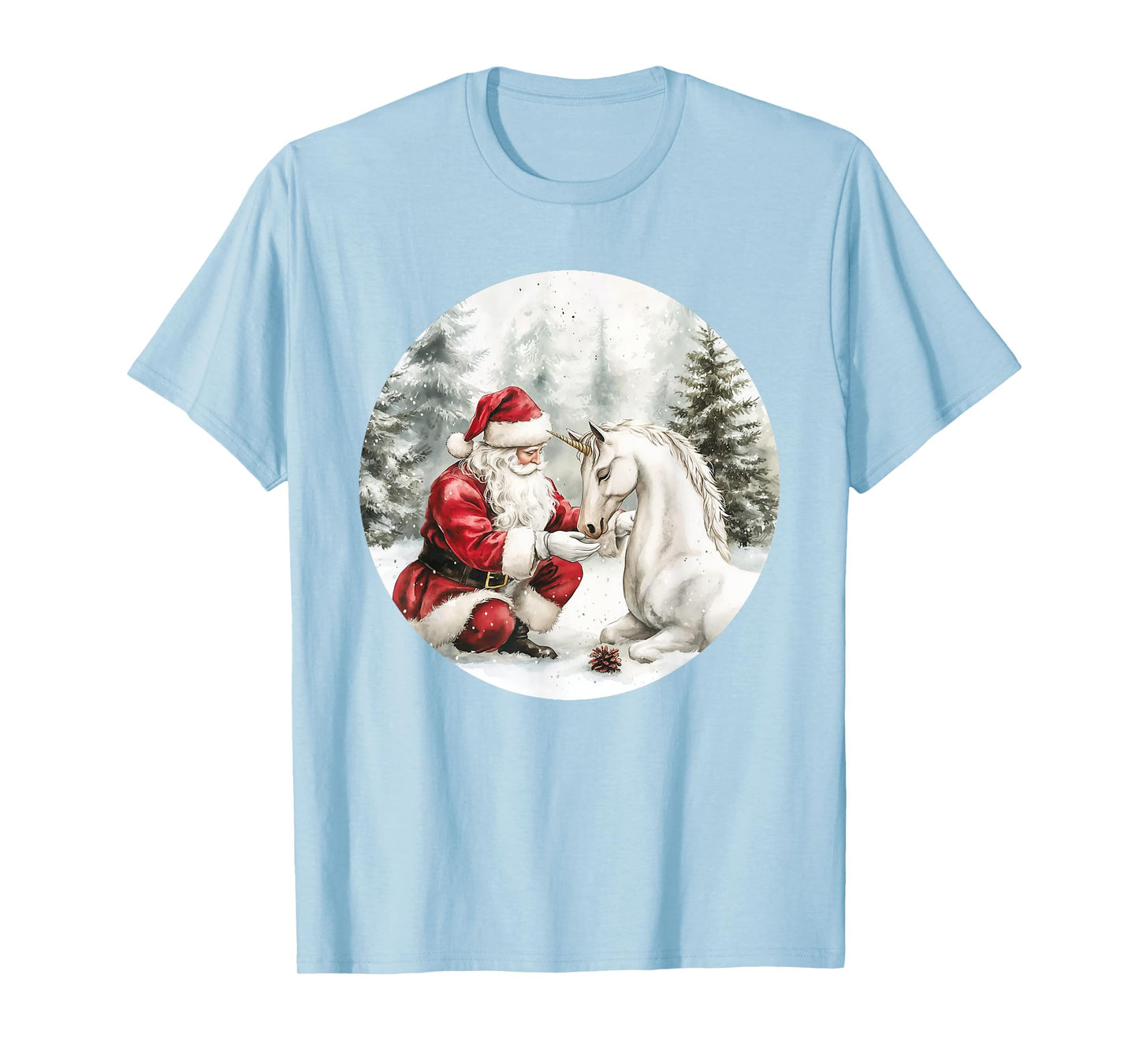 Christmas Unicorn Santa Claus Winter Holiday For Girls T-Shirt
