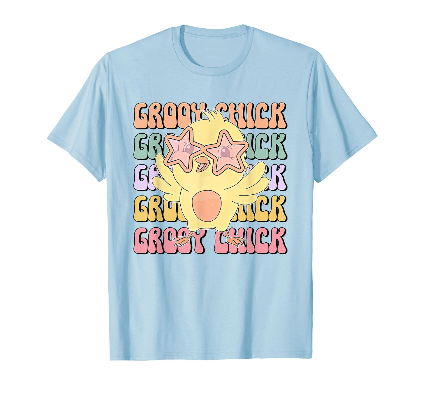 One Groovy Chick Retro Chick Costume Glasses Cute Easter Day T-Shirt