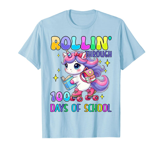 100 Days of School Costume for Unicorn Lovers Unicorn Shirt 100 Days Smarter T-Shirt Pink Small