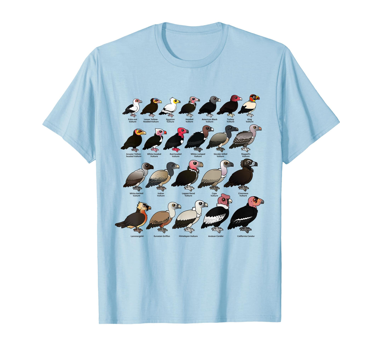 Every Vulture Cute Cartoon Bird T-Shirt | World Vultures