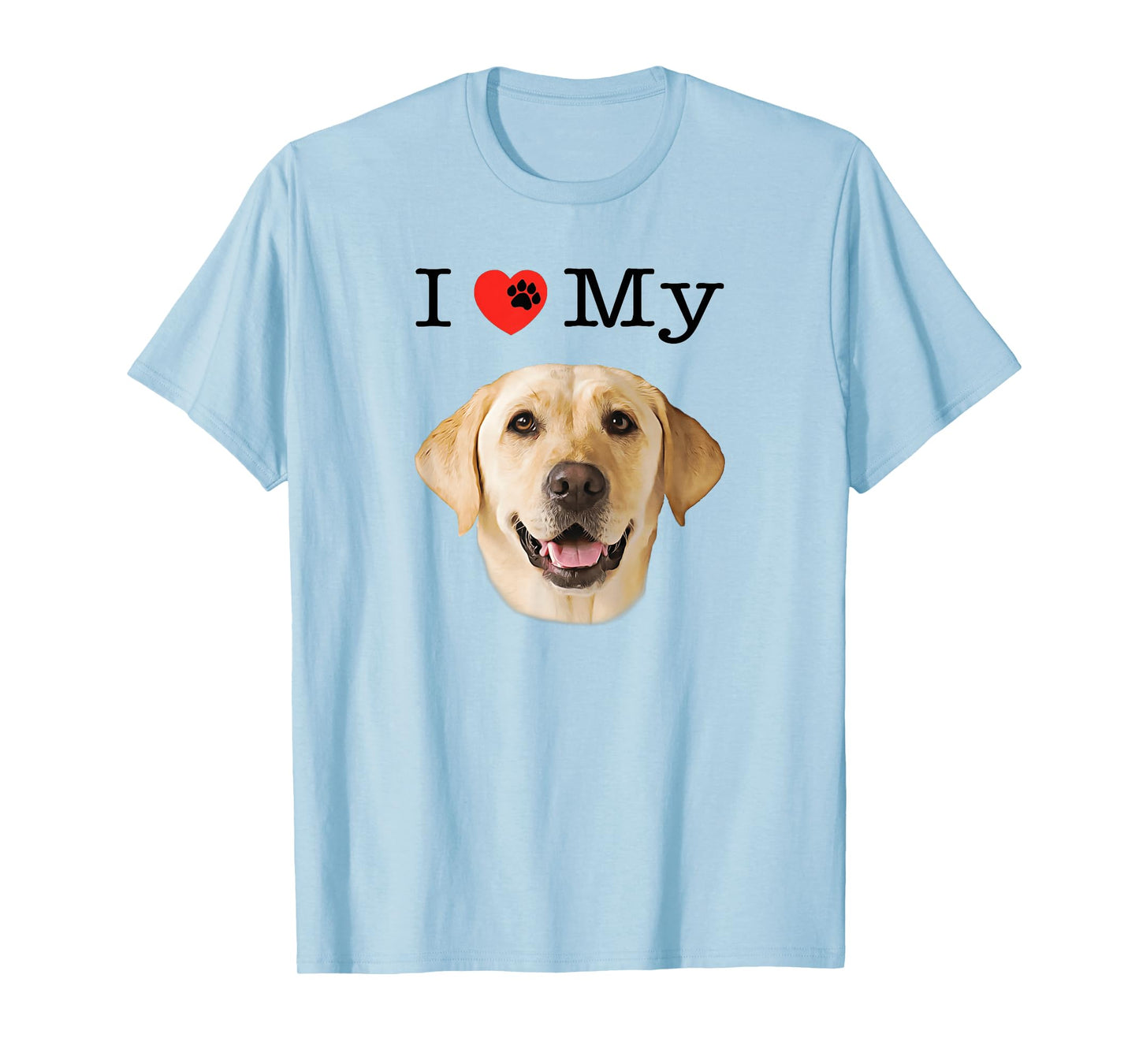 I Heart Love My Yellow Lab Portrait of Labrador Face T-Shirt T-Shirt