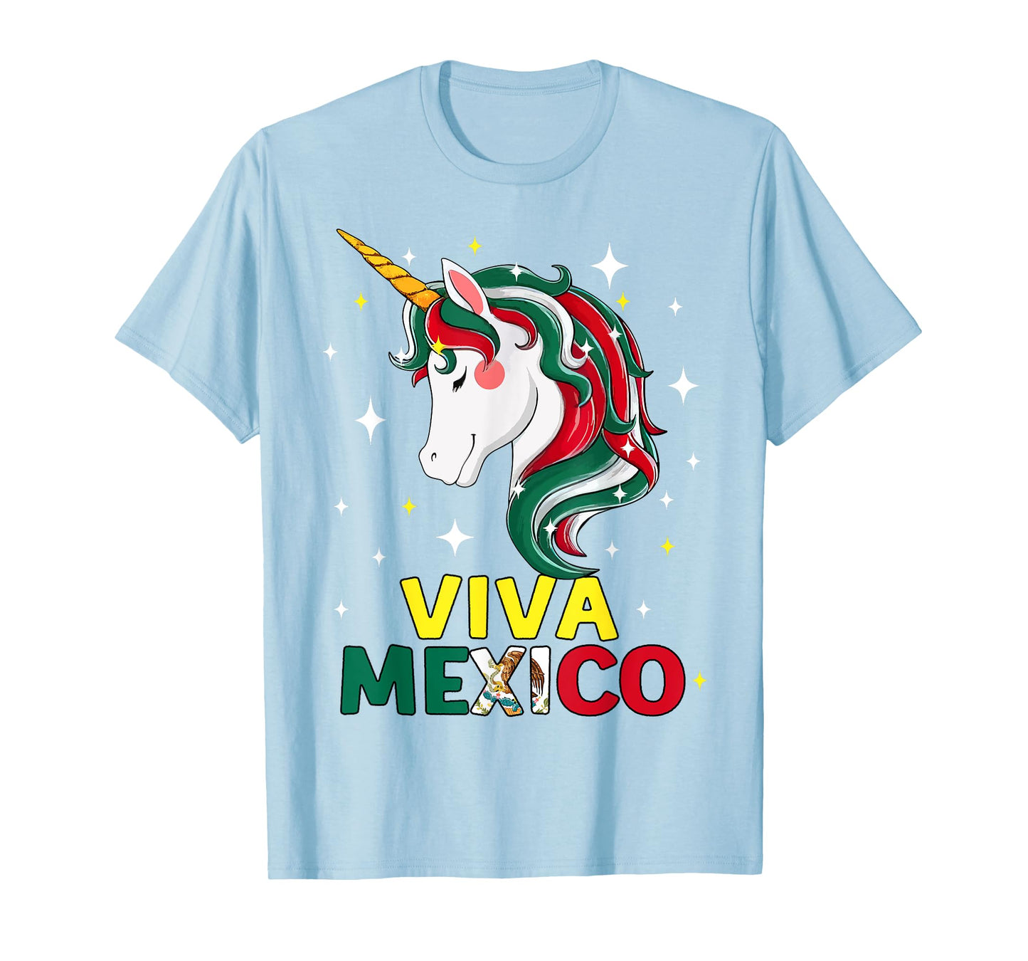 Viva Mexico Shirt Girl Mexican Flag Unicorn Independence Day T-Shirt