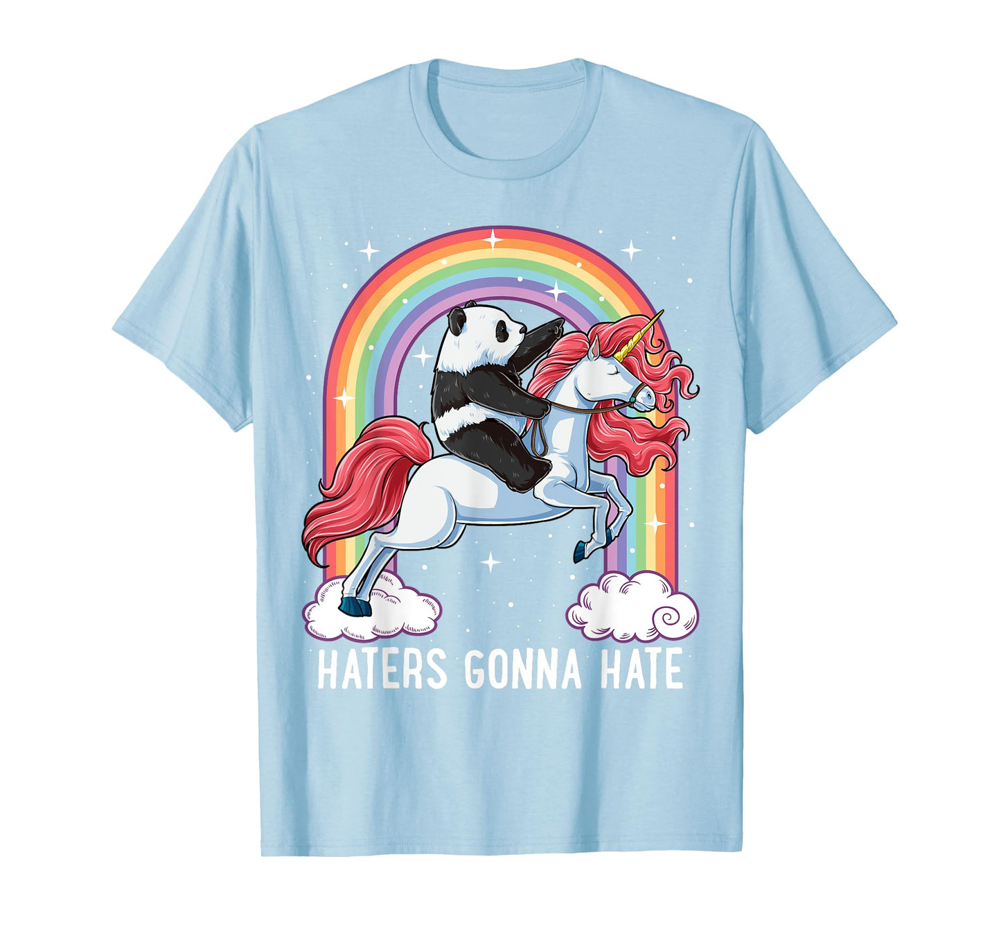 Panda Riding Unicorn Funny Haters Gonna Hate Pandicorn Girls T-Shirt