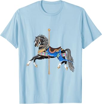 Black Stallion Carousel Horse T-Shirt