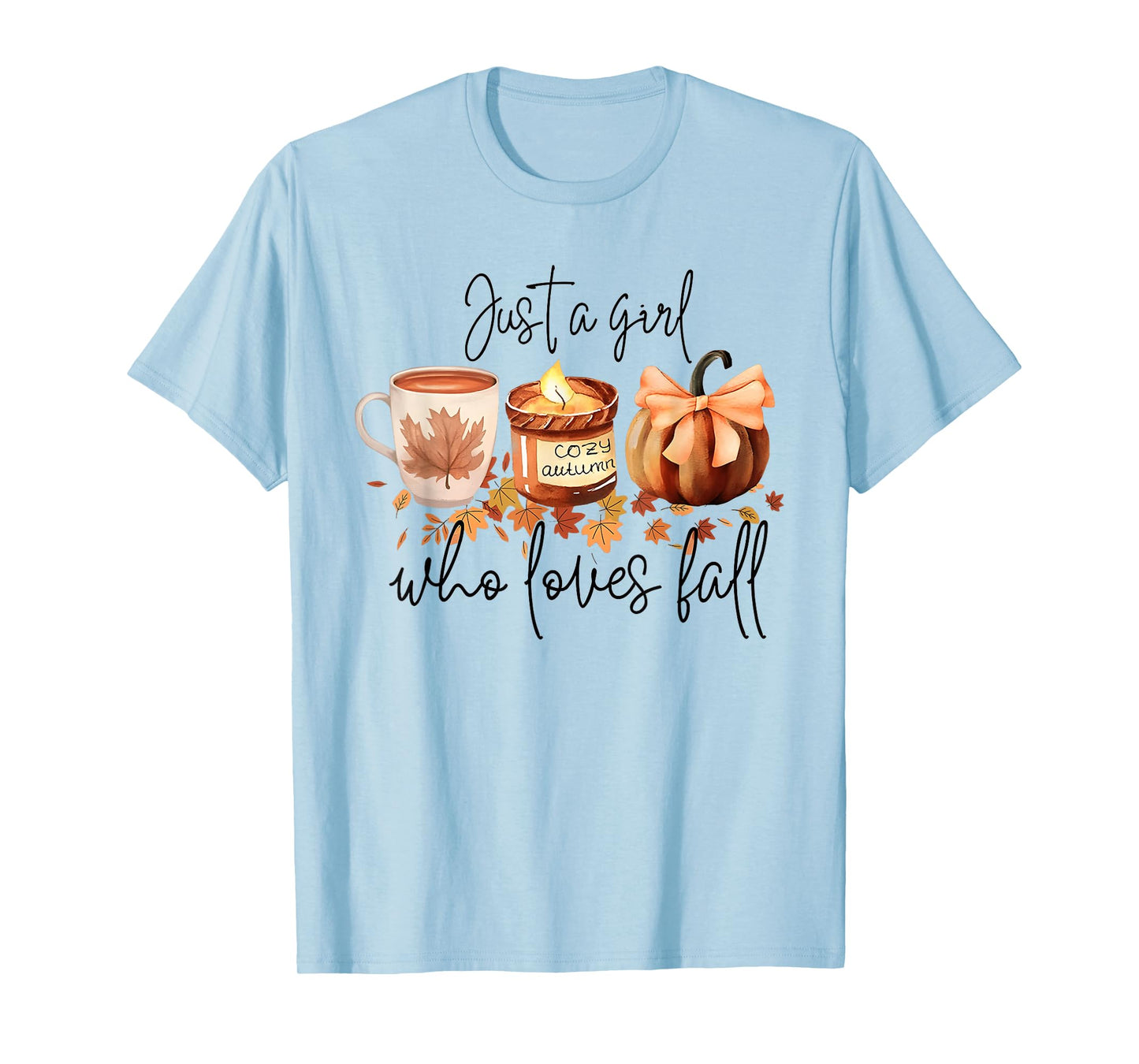 Just A Girl Who Loves Fall Pumpkin Cozy Autumn T-Shirt