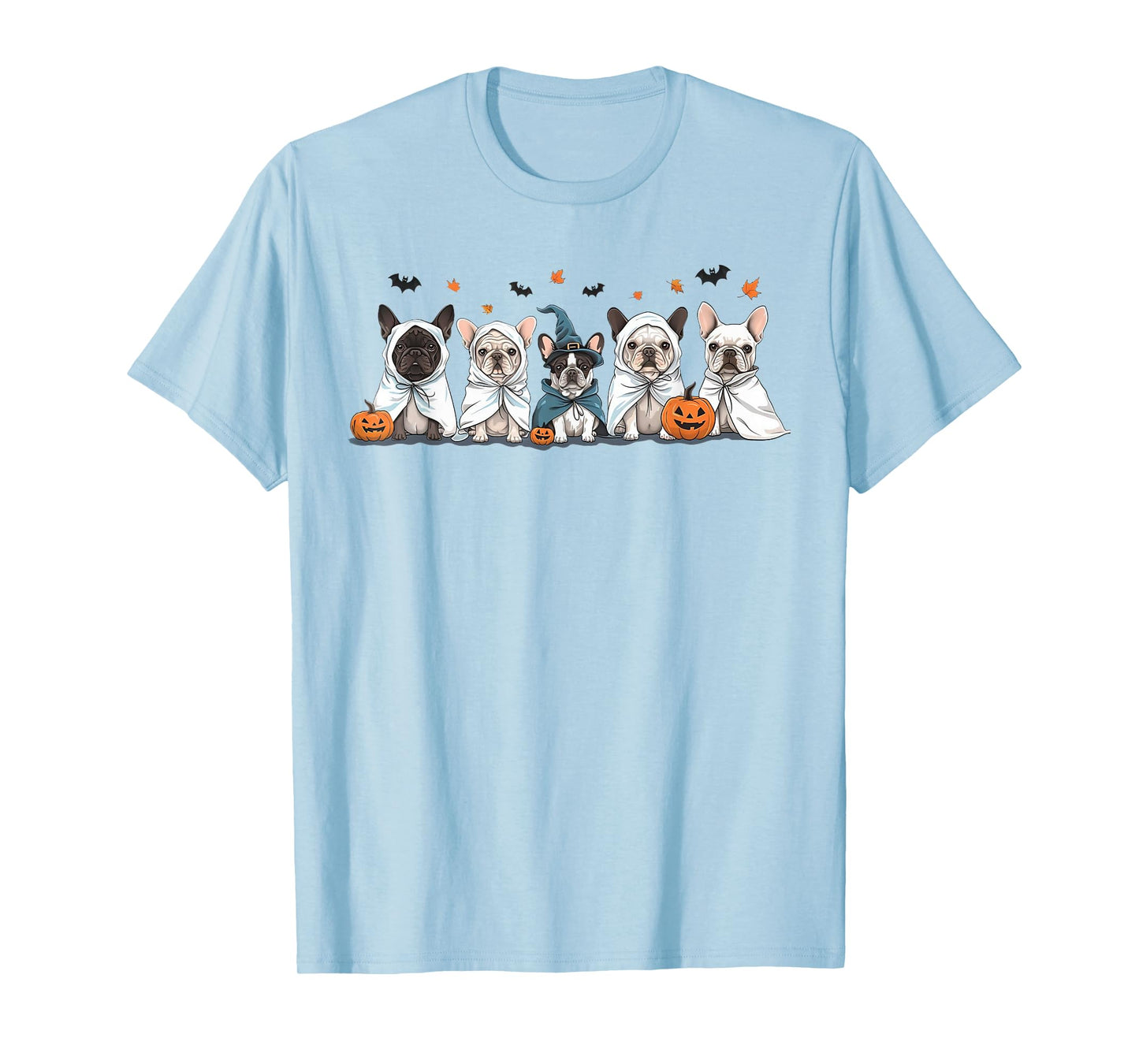 Funny Frenchie Halloween Costume Cute French Bulldog Ghost T-Shirt
