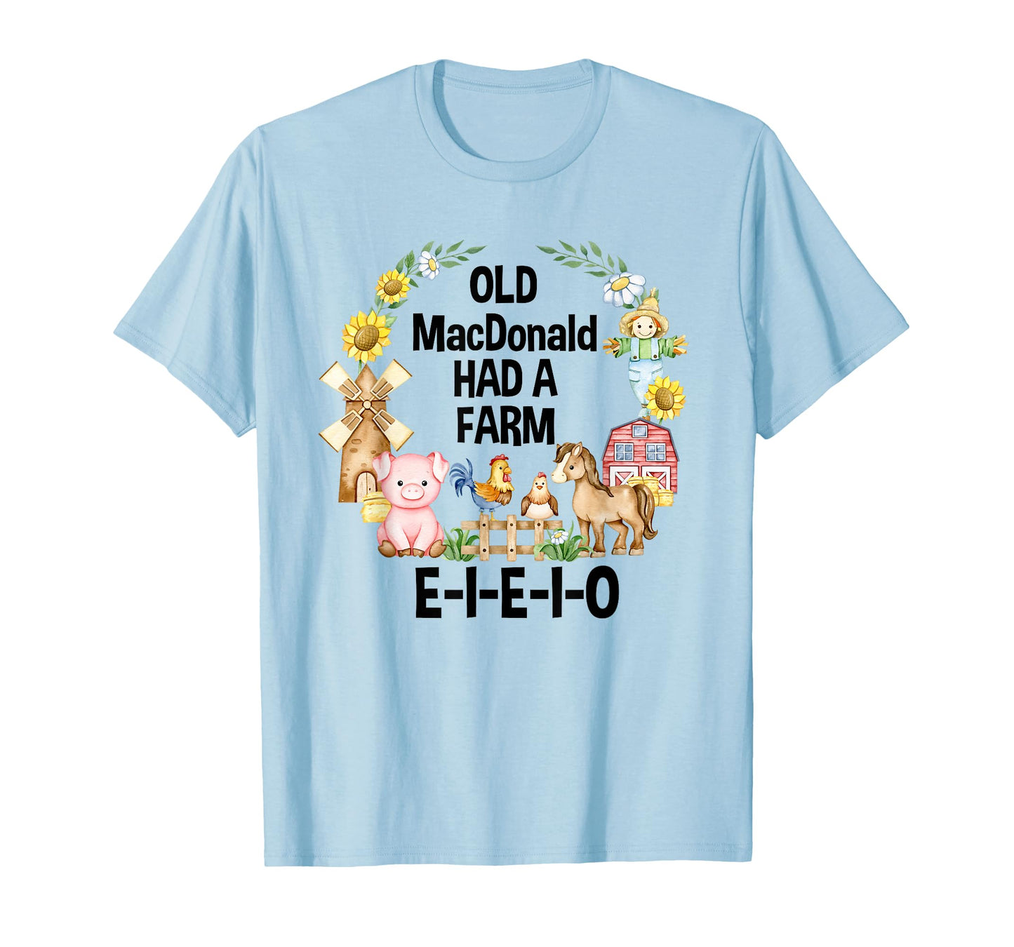 Toddler Kids Old MacDonald Had a Farm E-I-E-I-O Nursery Song T-Shirt