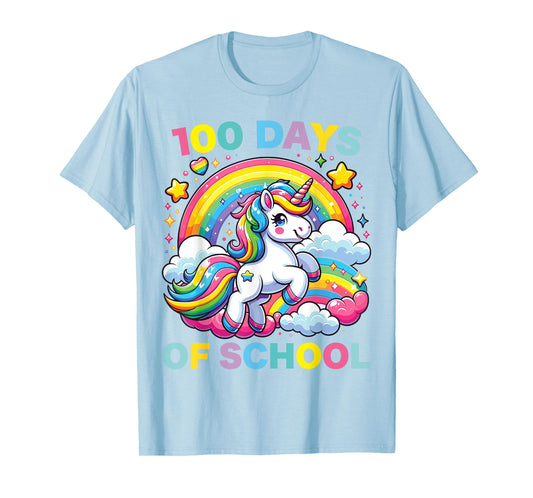 100 Days of School Unicorn Girls Teacher 100th Day of School T-Shirt