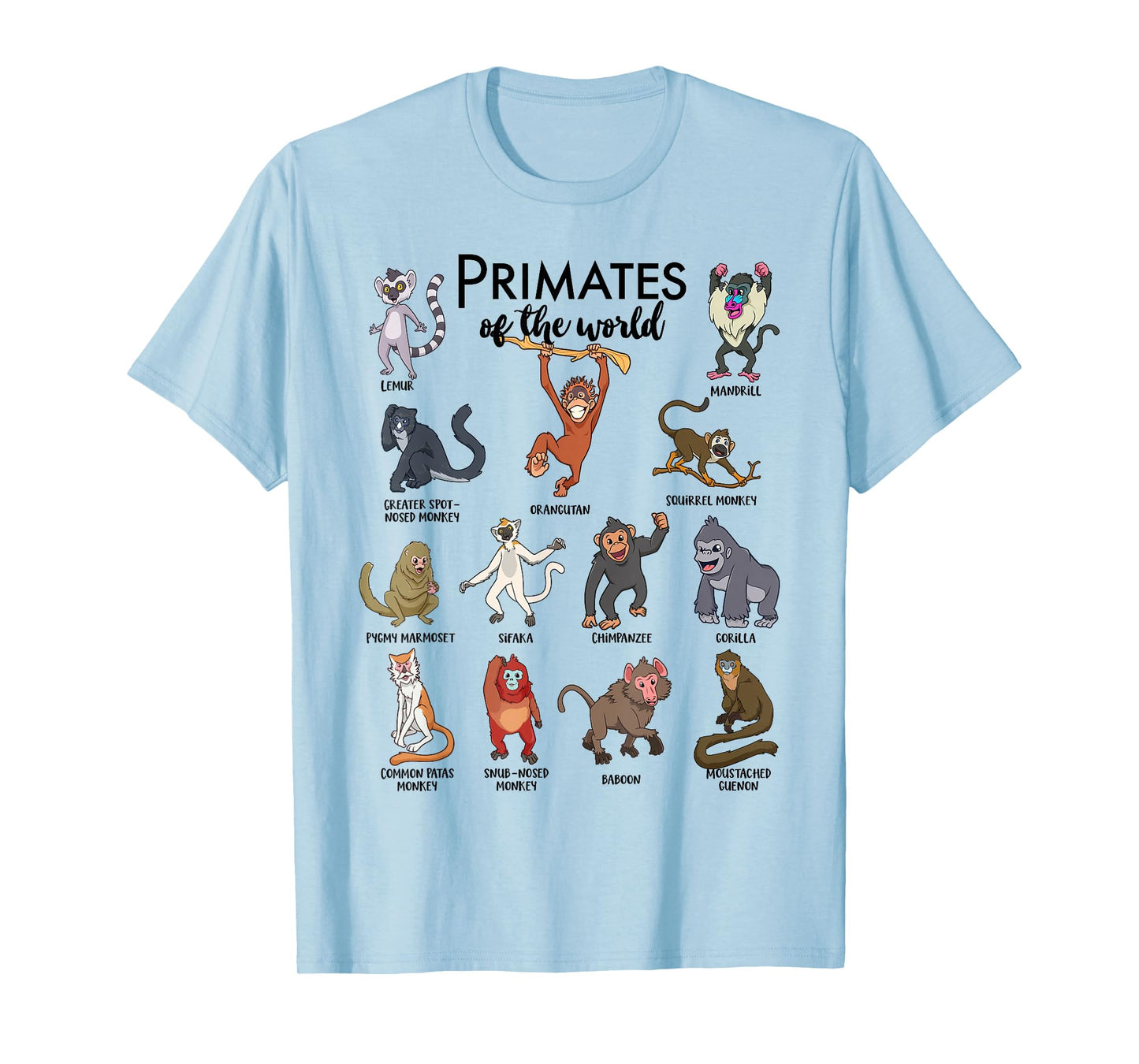Different monkeys - types of primates T-Shirt