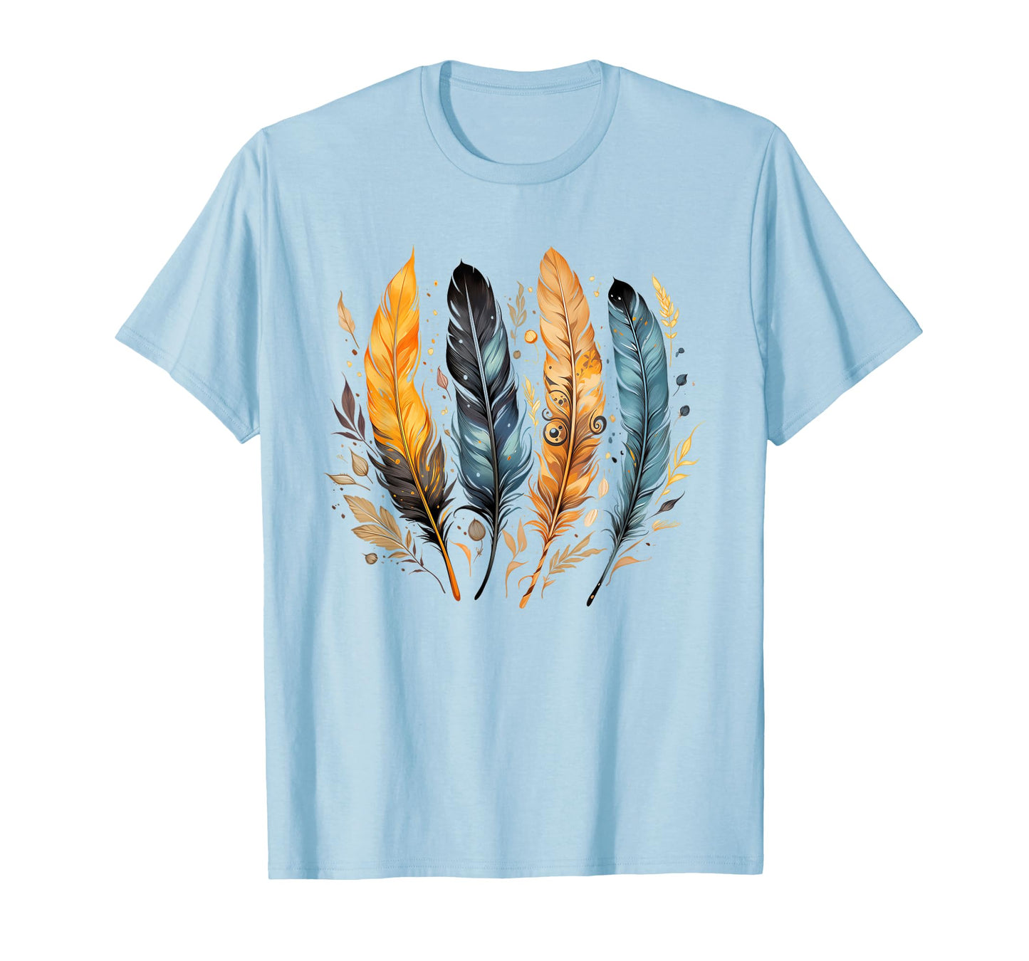 Colorful feathers, bird, Native Americans, symbol, pattern T-Shirt