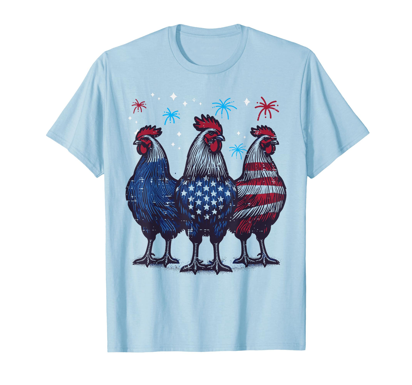 4th Of July Chickens Independence Patriot Men Women Kids T-Shirt
