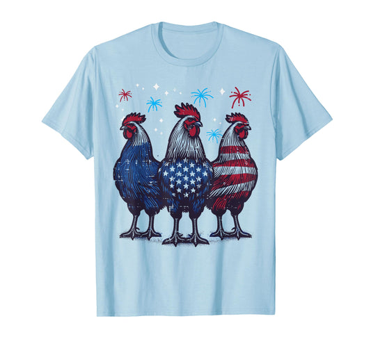 4th Of July Chickens Independence Patriot Men Women Kids T-Shirt