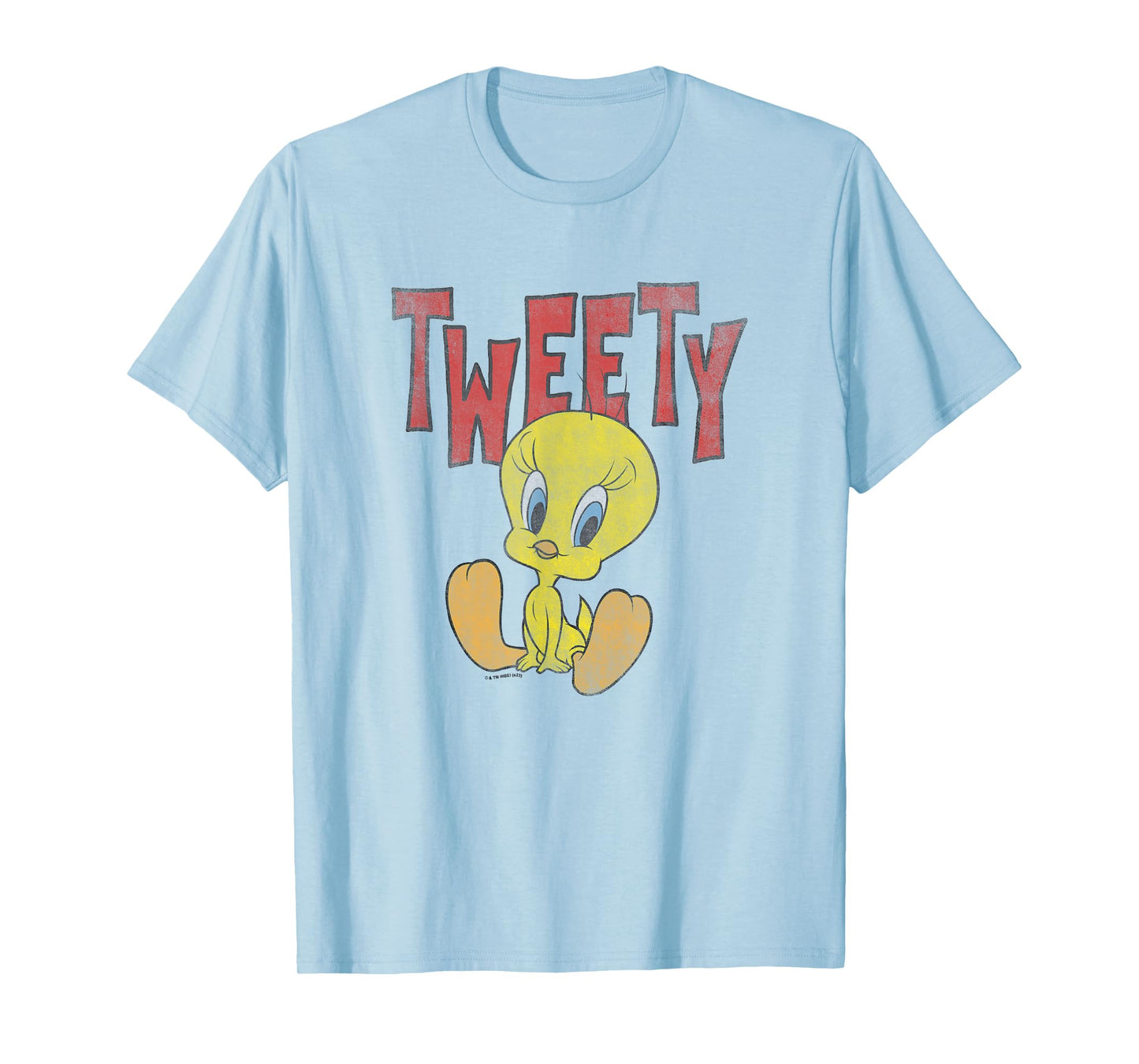 Looney Tunes Sitting Tweety Cute Portrait Distressed T-Shirt