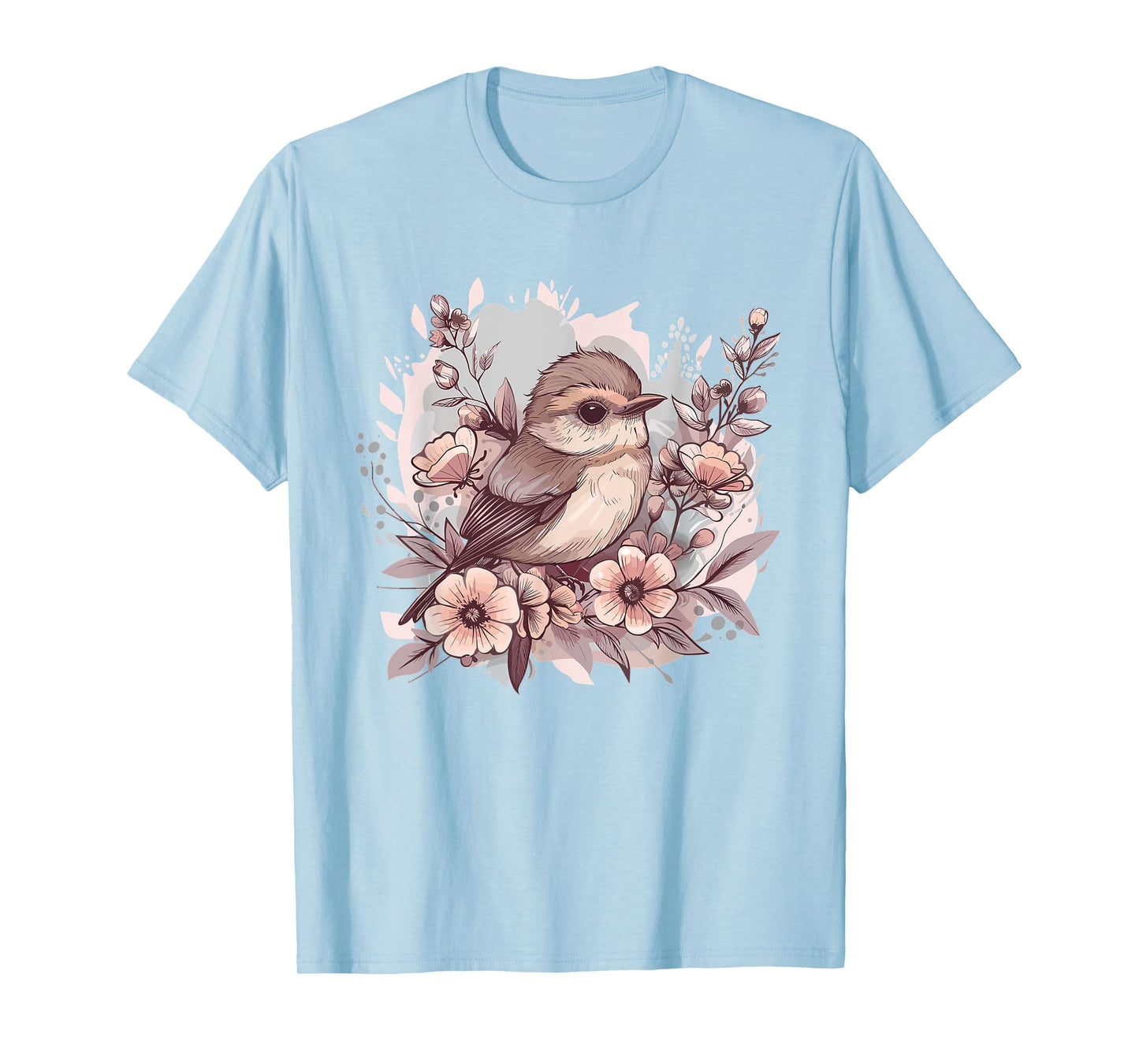 Cute Bird With Flowers I Kids Bird T-Shirt