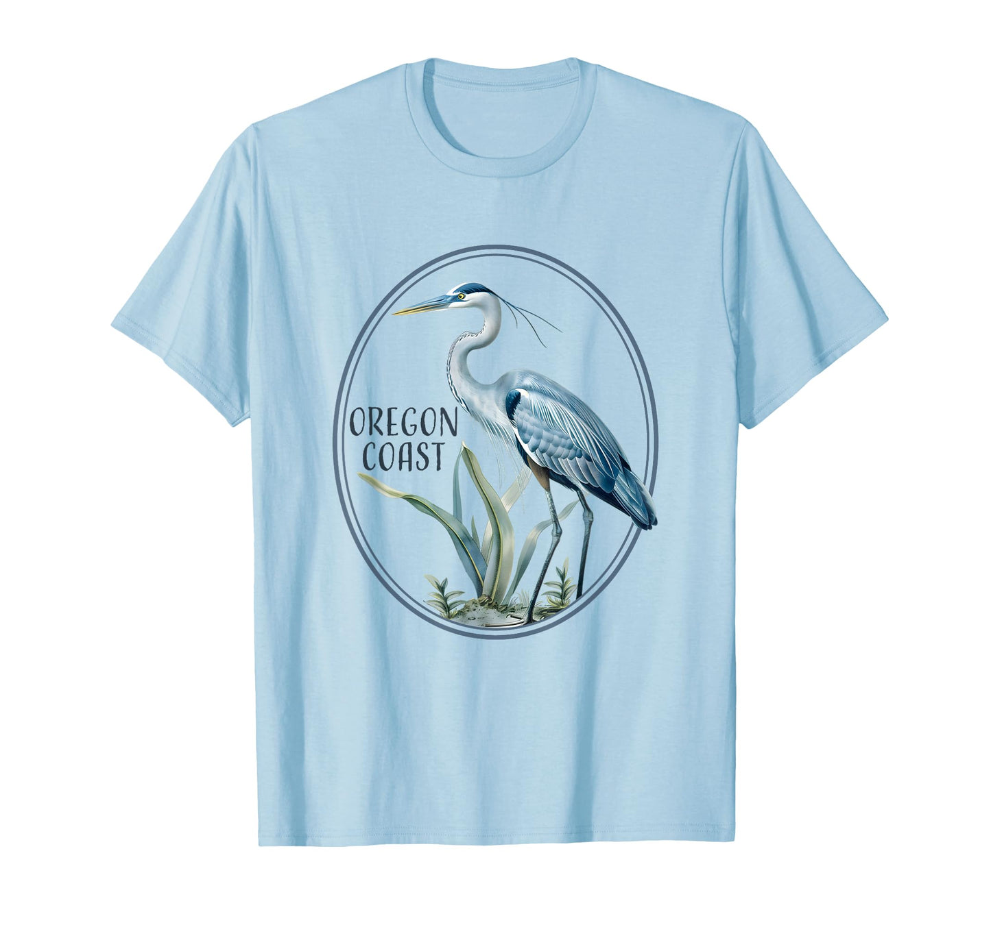 Oregon Coast souvenir Water Birdwatching Heron Birds Great T-Shirt