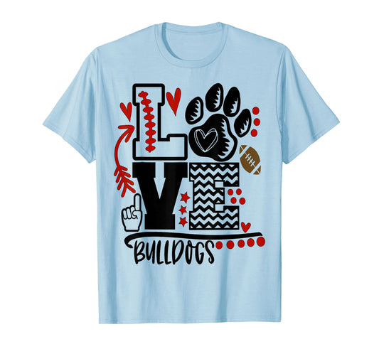 Bulldogs Paw Mom School Spirit T-Shirt