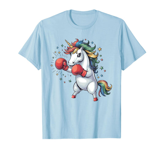 Boxing Unicorn with Gloves Kids Adults Fighting Kickboxing T-Shirt