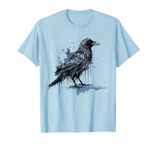 Vintage Raven Crow Gothic Bird Graphic Art Design Print T-Shirt