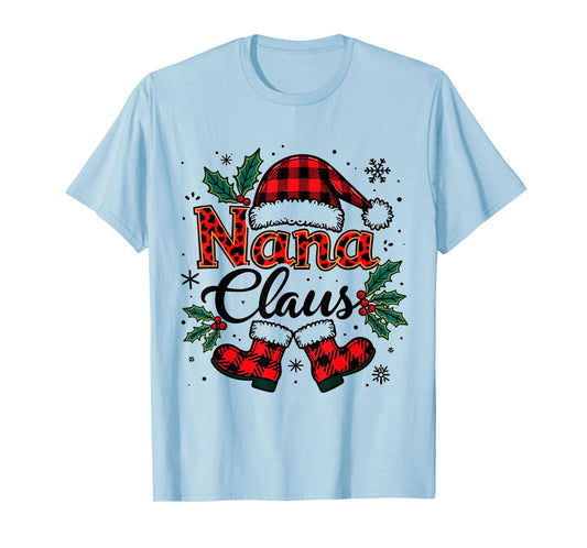 Nana Claus Santa Hat Christmas lights family Xmas Men Women T-Shirt