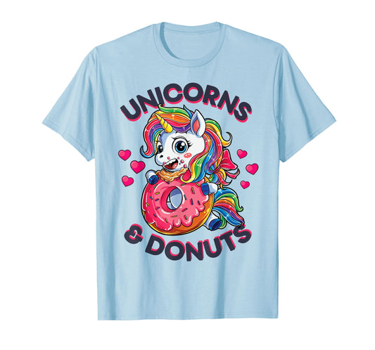 Unicorns & Donuts T shirt Girls Unicorn Squad Rainbow Gifts T-Shirt