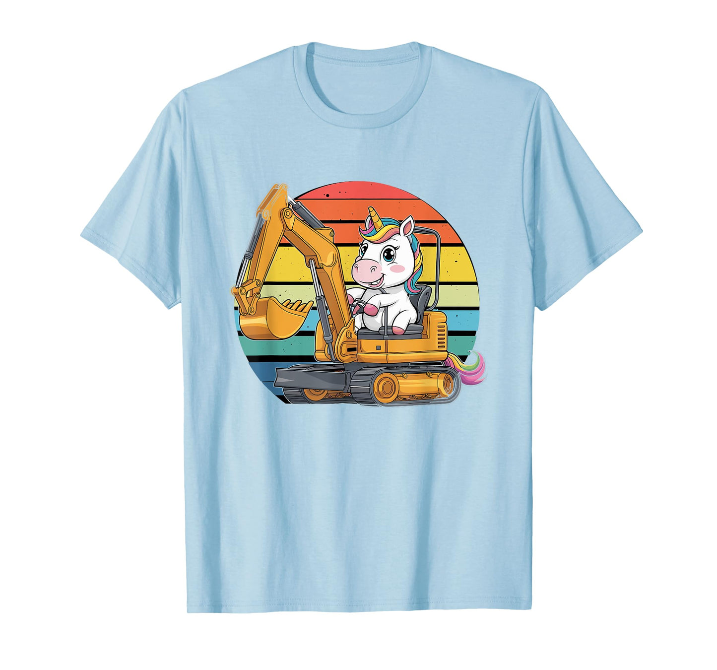 Retro Unicorn Excavator Operator Construction Excavators T-Shirt