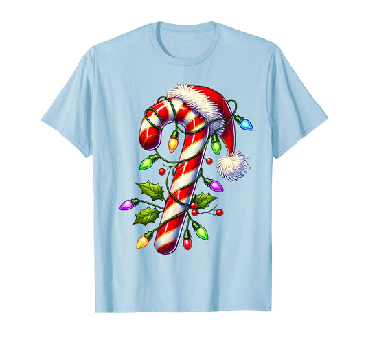 Candy Cane Crew Christmas Light Family Xmas Santa Boys Girls T-Shirt