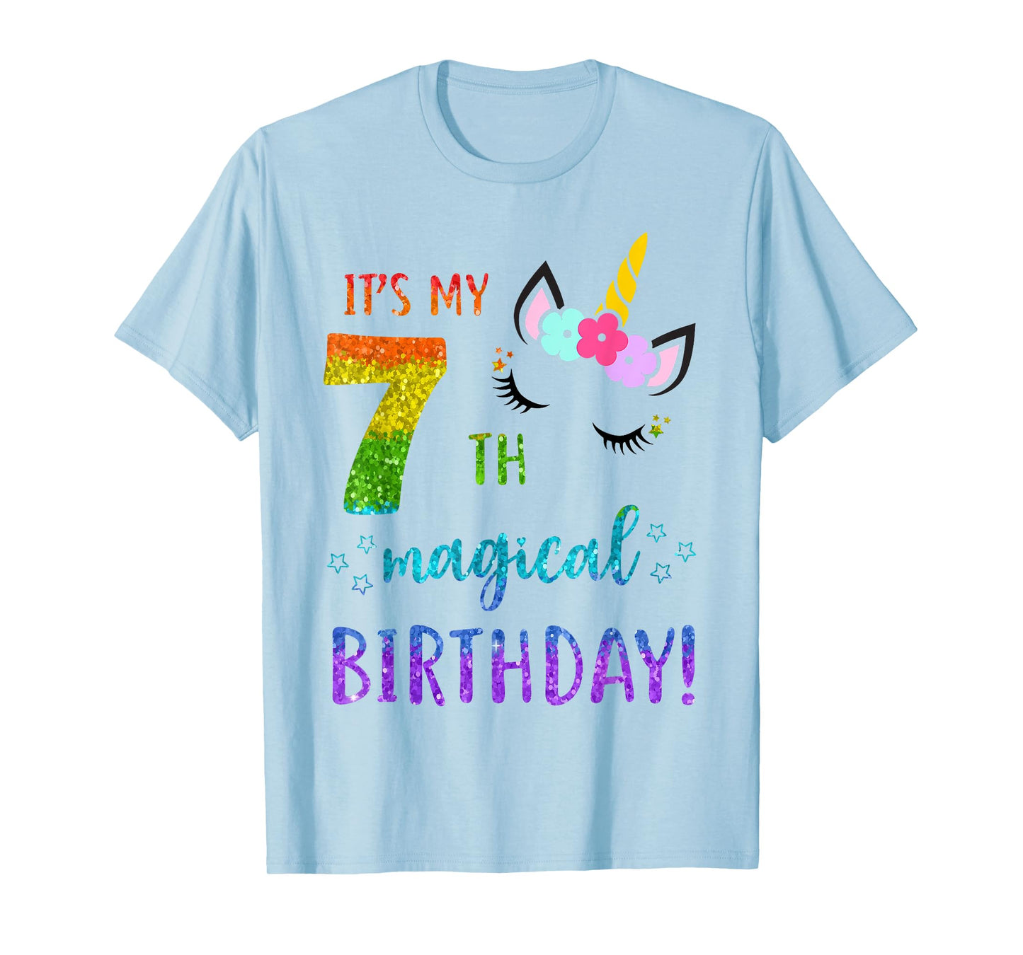 It's My Magical 7th Birthday Shirt 7 Years Old Bday Girl T-Shirt