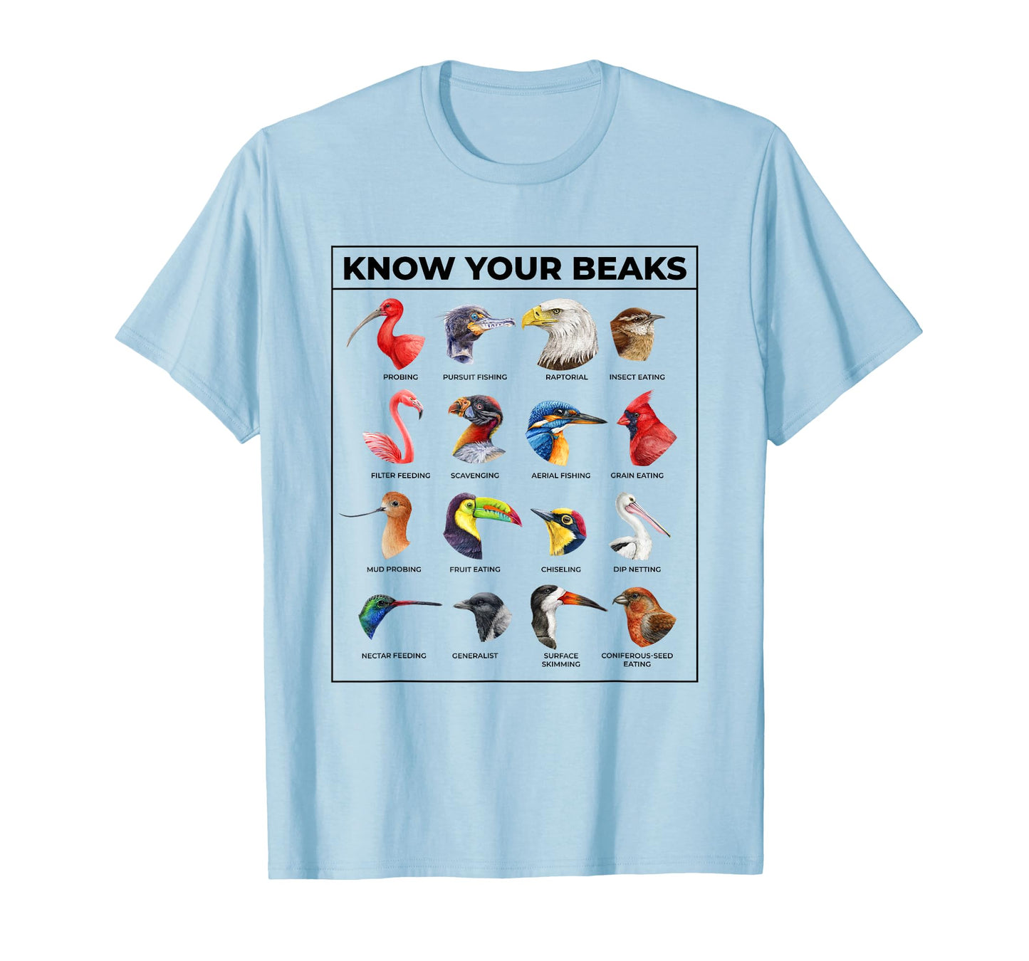 Know Your Beaks Types of Birds Shirt for Ornithologist T-Shirt
