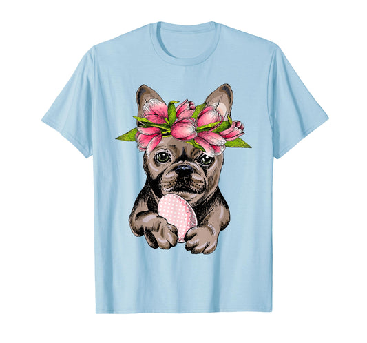 Bunny French Bulldog Dog Happy Easter Day Lover Egg Hunt Men Women Girls Kids T-Shirt