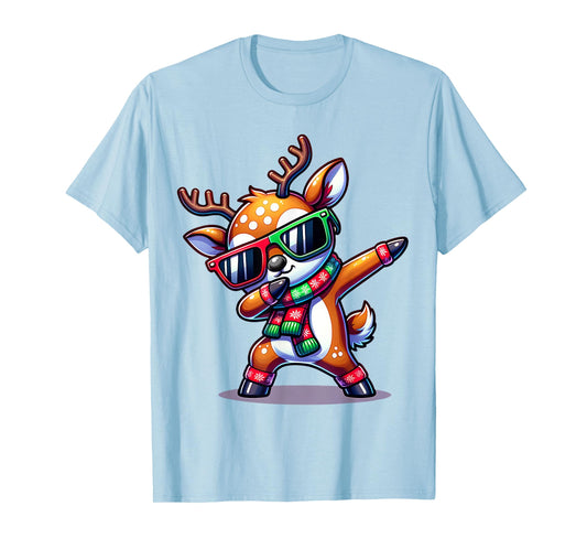 Christmas Reindeer Boys Dabbing Reindeer Santa Xmas Funny T-Shirt