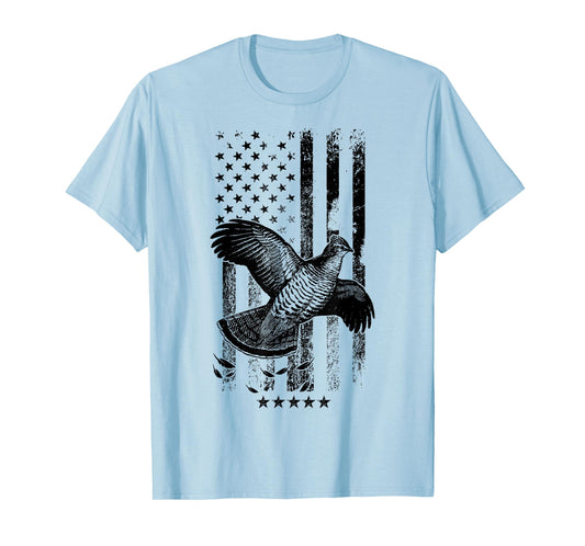 USA American Flag Hunters - Hunting Grouse Bird T-Shirt for Women Men