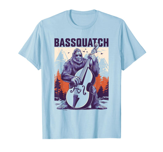 Bassquatch Bigfoot Double Bass Fiddle Upright Bass Sasquatch T-Shirt