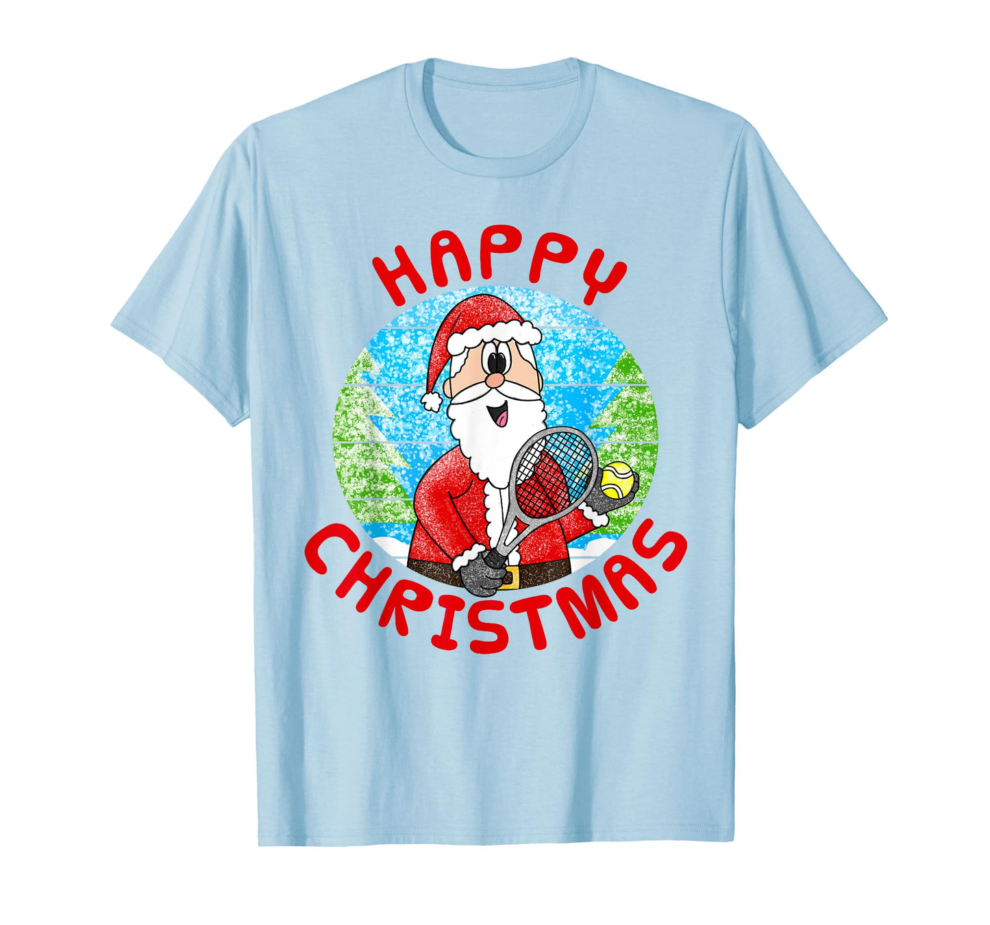 Christmas Santa Playing Tennis, Xmas Funny T-Shirt