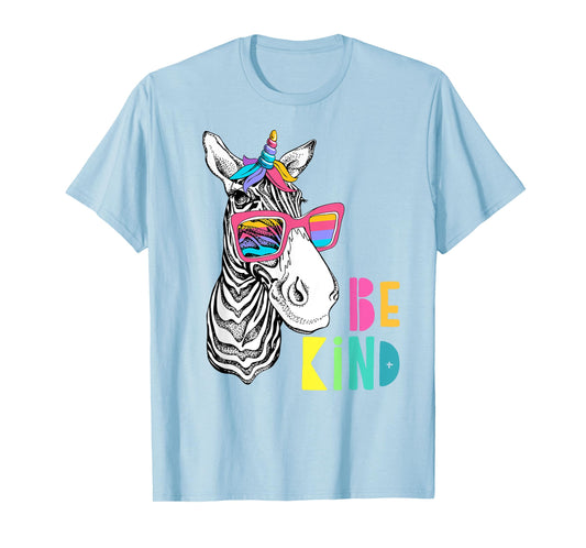 Be Kind - Choose Kindness Anti Bullying Cute Zebra Unicorn T-Shirt