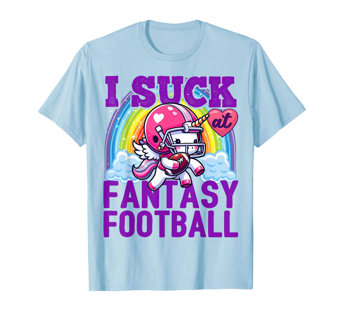 I Suck at Fantasy Football Unicorn Rainbow Loser Men T-Shirt