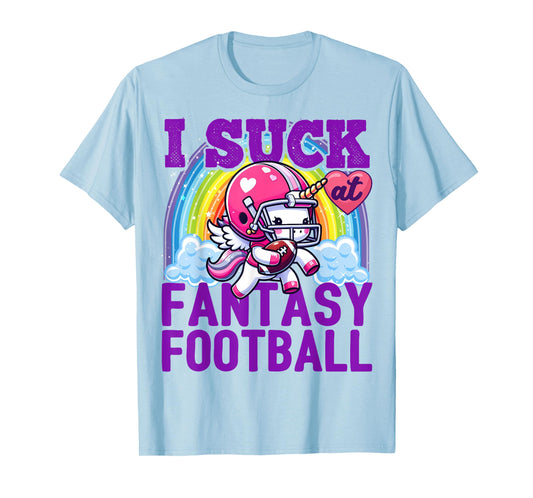 I Suck at Fantasy Football Unicorn Rainbow Loser Men T-Shirt