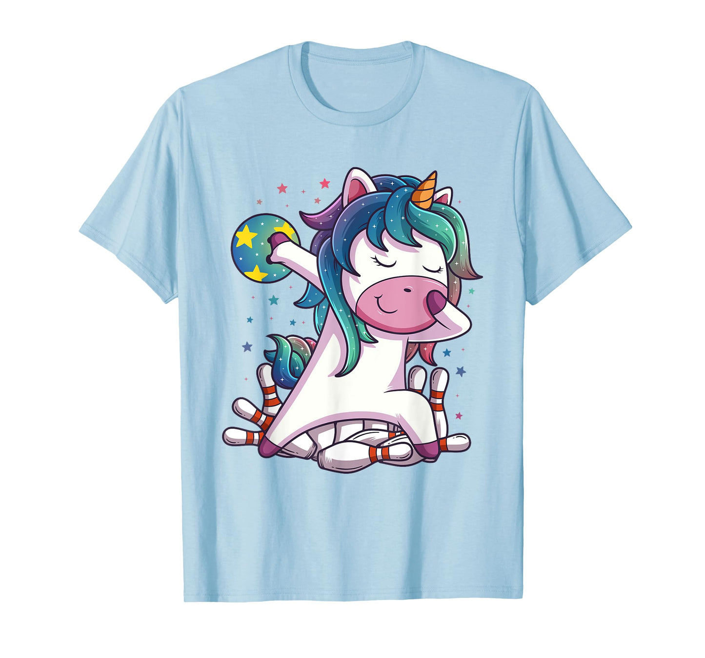 Polka Dot Unicorn Bowling Birthday Party Gift for T-Shirt
