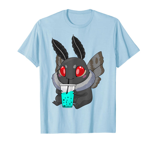 Mothman Bubble Tea Cryptid Kawaii Boba Creature Folklore T-Shirt