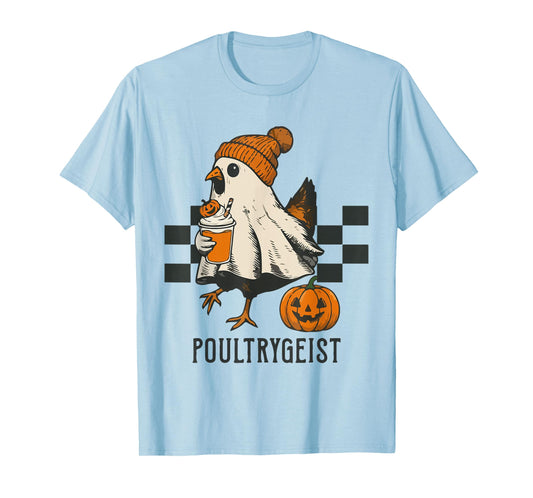 Poultrygeist Funny Chicken Ghost Pumpkin Spice Spooky Season T-Shirt
