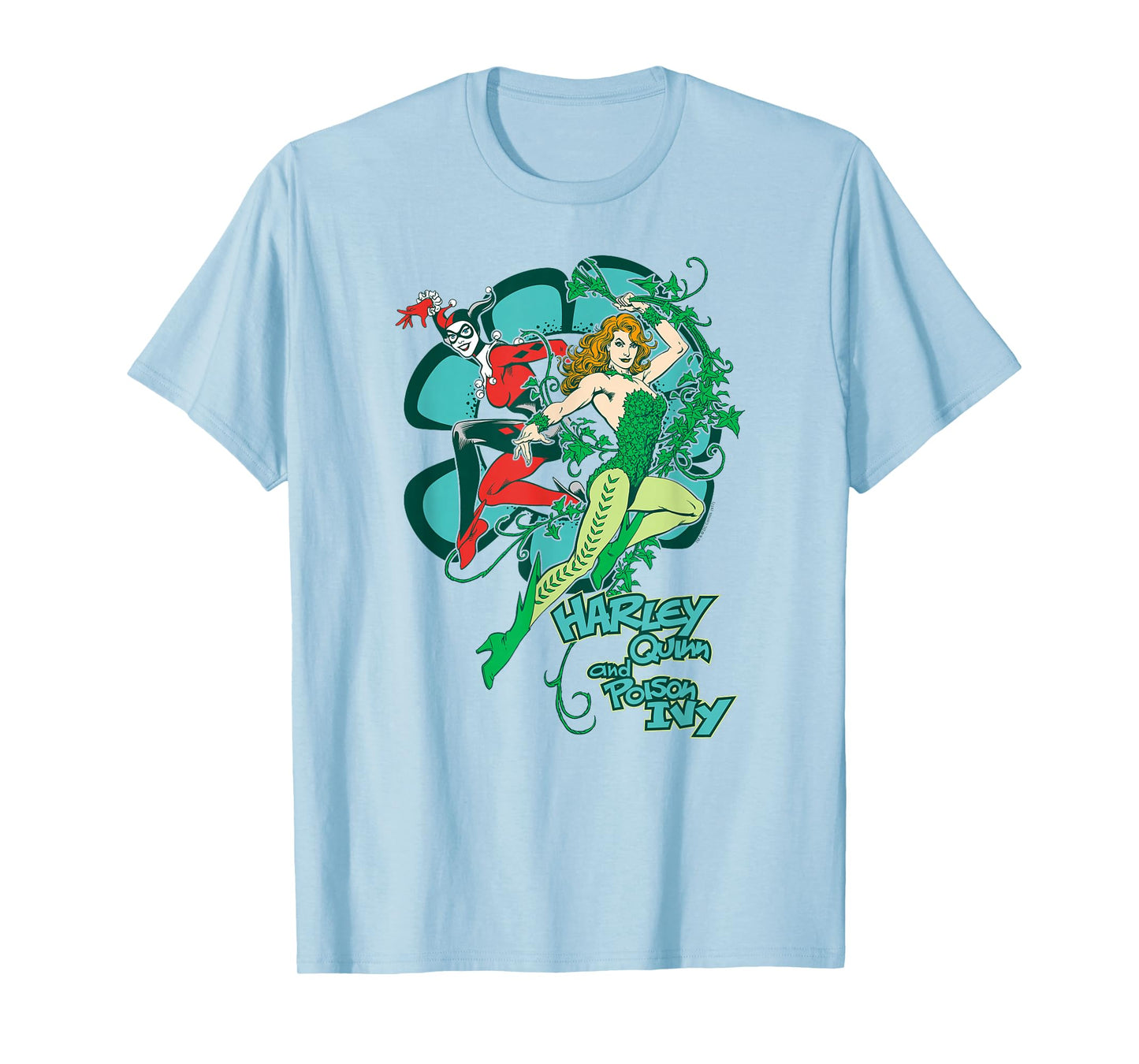 DC Comics Batman Harley and Ivy T-Shirt, Unisex-Adult, Green, Small