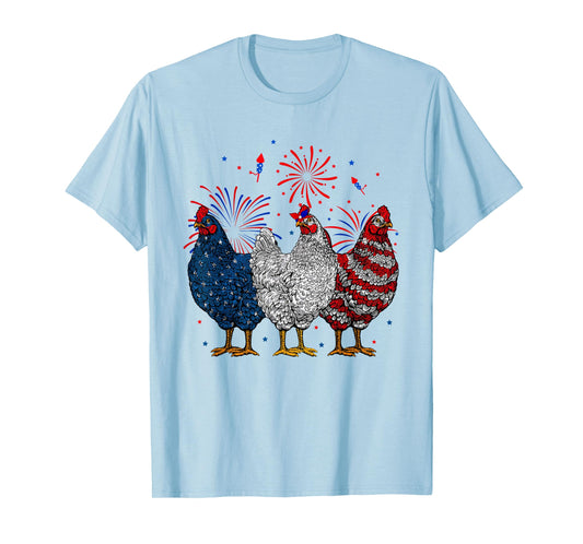 Chicken USA Flag Patriotic Chicken Lover 4th of July T-Shirt