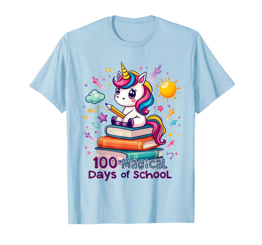 100 Magical Days of School Funny Unicorn Student Teacher T-Shirt