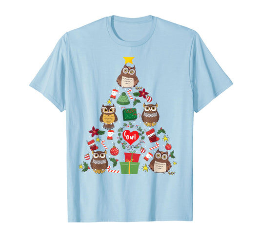 Owl Ornament Christmas Tree Owl Lover Xmas Gifts Men Women T-Shirt