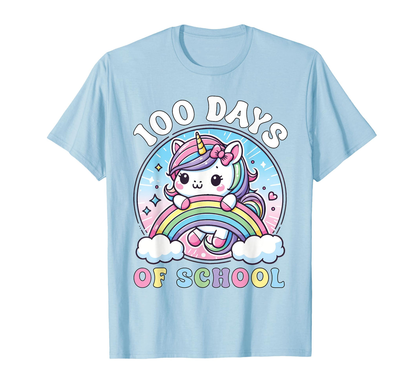 Cute 100 Days of School Girls Unicorn 100th Day School kids T-Shirt