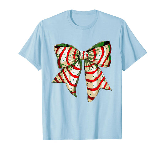 Funny Christmas Outfit for Men Women Kids Christmas Coquette Bow Tree Cakes Xmas Pajamas Women Girl T-Shirt