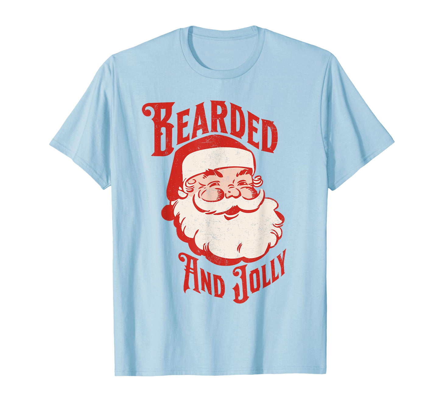 Bearded And Vintage Jolly Funny Santa Christmas Men Apparel T-Shirt