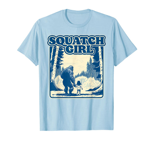 Squatch Girl Cute Sasquatch Bigfoot Lover Girl Holding Hands T-Shirt